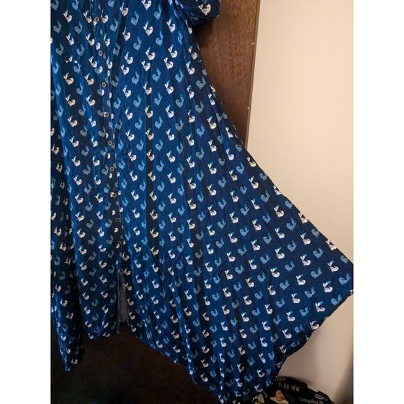 Fusion Medium Dress Button Up With Birds - Picture 2 of 7